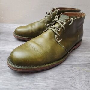 Cole Haan Nathan Chukka Oluve Green Shoes Boots Size 10.5 Soft Leather Lace-up